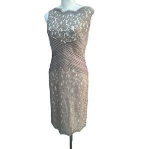 Tadashi Shoji Gold Sheath Halter Midi Dress